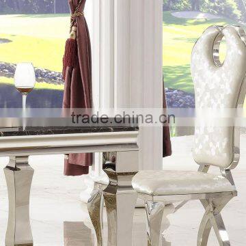 TH376 Modern Steel Frame Marble Dining Table photo-2