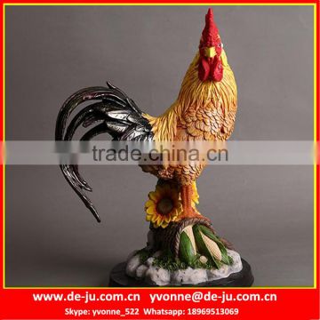 Simulation Cock Garden Resinic Figurine