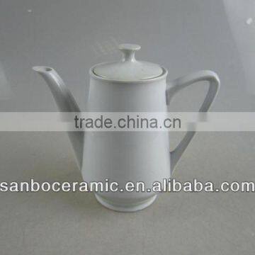 White Wholesale Ceramic Porcelain Teapot with Lid, Large Size