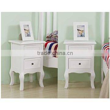 Set of Two Small Traditional Style Bedside Table in White photo-2
