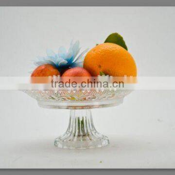 Custom Color Good Quality Wholesale Glass Candy Plate Embossed Transparent Glass Plate With Stand photo-6