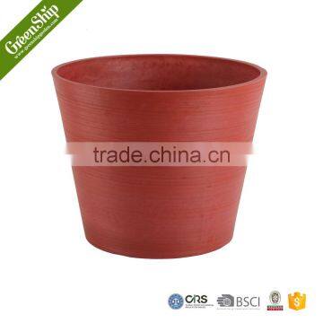 Green Plastic Wood Stone UV Protective Large Garden Decorative Plain Surface Planters photo-3