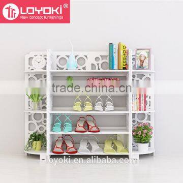 White Wood&Plastic Corner Shelf Home Display Beautiful Shoe Rack photo-5