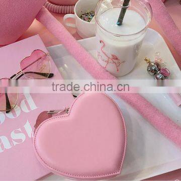 Sweet Heart Design Ladies Zipper Card Wallets Cute Coin Bag With Pink Pendant photo-2