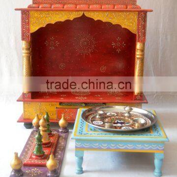 Beautifully Hand Painted Wooden Temple With 1 Drawer photo-6