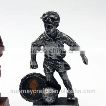 Custom High Quality Polyresin Gold and Silver Football Trophy Statue for Children photo-4