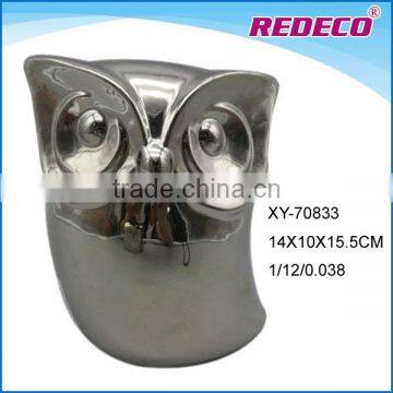 Ceramic plating gold owl statues for home decor