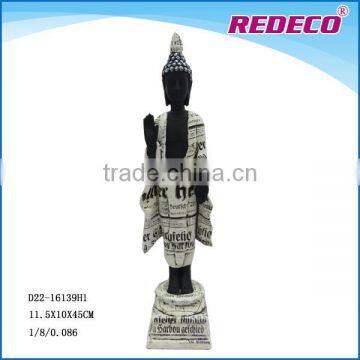 Resin standing praying buddha statue