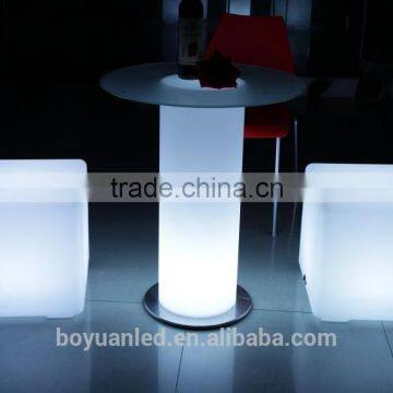 Hot Sale Led Luminous Round-shaped Glass Top Dining Table photo-4
