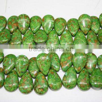 wholesale 17*25MM drop green natural turquoise