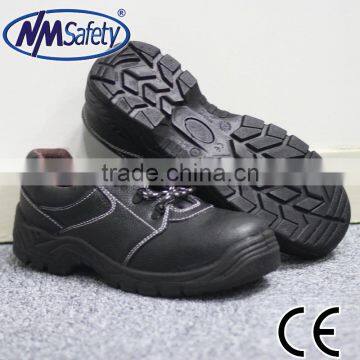 NMSAFETY CE certificate S3 working shoes upper cow leather PU injection sole low cut safety shoes