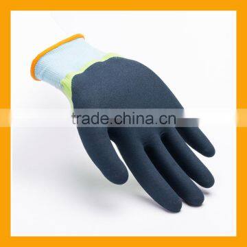 ZMSAFETY Nitrile Dipped Oil-resistant Working Gloves Black Sandy Nitrile Double Coated Palm Anti-slip Nitrile Gloves photo-2