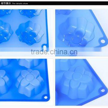 Decorative Silicone Cake Mould Lovely Flower Shaped Six Cake Mould