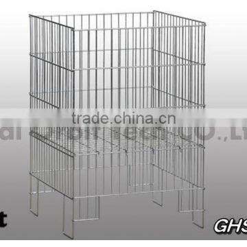 Service Supplies Folding Stackable Container Wire Mesh Basket Warehouse Cage photo-3