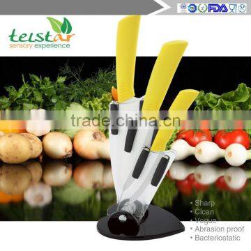 2015 New High Quality Bamboo Handle Ceramic Knife Blade Black Suit Exquisite Kitchen Knife With Holder photo-5