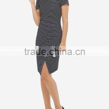 women's striped textured knit sheath dress