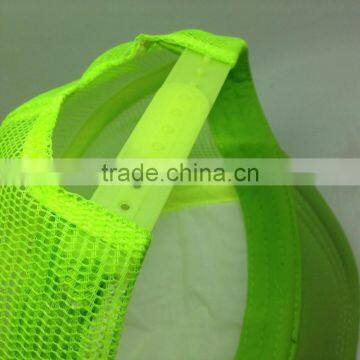 Fluorescent Yellow Trucker Style Snapback Cap With Sponge Mesh Cap photo-5