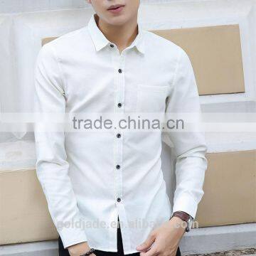 2016 High Quality Cotton Latest Design White Business Shirt Long Sleeve Mens Dress Shirts photo-5