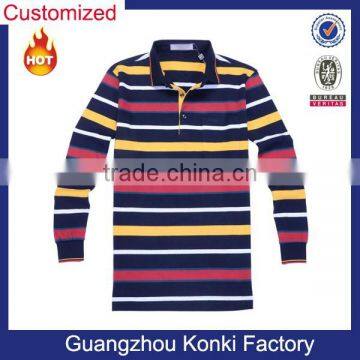 Hot Sales! Wholesale the Cheap Striped Men's Long Sleeve Polo Shirts photo-2