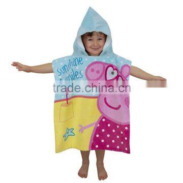 100% cotton Hooded Sport Towel Poncho