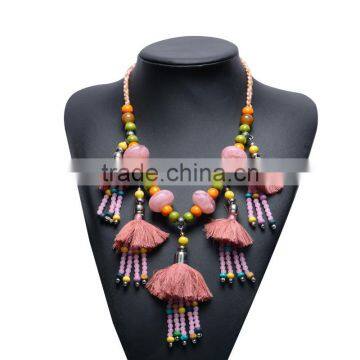 European and American Popular Long Beads Necklace Yarn Hand-woven Yiwu Jewelry Factory Wholesale photo-2