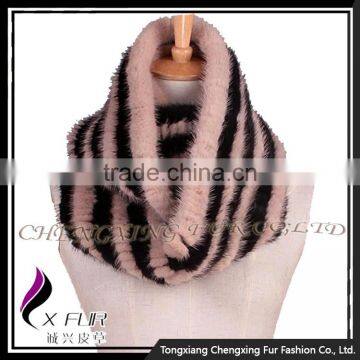 CX-S-170C 2017 Winter Fashion Accessories Knitted Snood Scarf Mink Fur Scarf photo-3