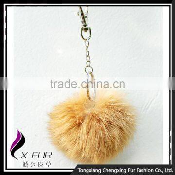 CX-R-36 Cute High Quality Genuine Rabbit Fur Ball Key Chain Keychain photo-2