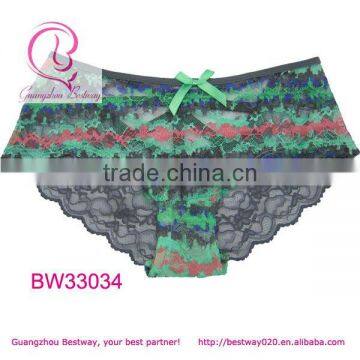 Sexy briefs full transparent lace colorful butterfly briefs