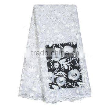 Amazon Hot Selling Premium Lace White Heavy African Voile Lace