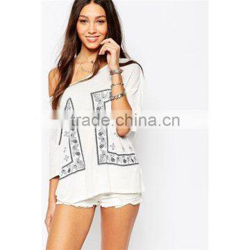 Sexy girls loose neck t shirts new fashion ladies girls t shirt karachi