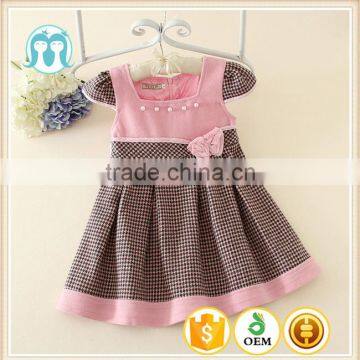 lovely baby girl dresses pink cap sleevess baby princess dress cutting