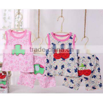 Cheap Wholesale Summer Cute Baby Clothing Set Including Short Pants Sleeve Shirt photo-2