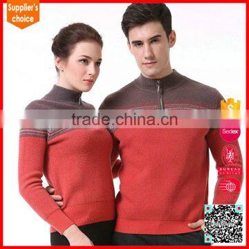 Hot selling cashmere thick sweater half zip couple cashmere sweater