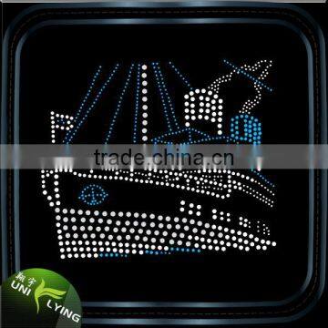 Bling Beatiful Custom Boat Rhinestone Design Iron On Transfer Templates