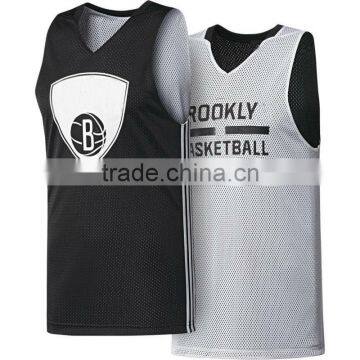 Custom black and white blank mesh basketball jerseys