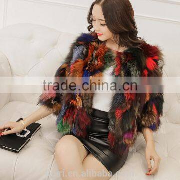2016 New Design Colorful Fox Fur Short Jacket Fox Whole Skin Fur Winter Coat Lady New Design photo-6