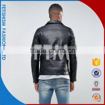 Men's Casual Black Jacket Collar Young Men PU Slim Long Sleeved Neat Locomotive Leather Coat photo-3