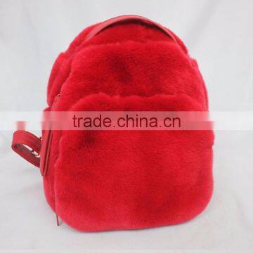 Myfur Customized Dyed Genuine Rex Rabbit Fur Bag Backpack For Teenage photo-2