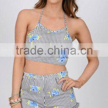 Adorable Flexiblefloral Two Piece Swimsuits Fashion Floral Print Swimsuit photo-3