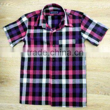 2014 100% cotton soft breathable children plaid boy shirt