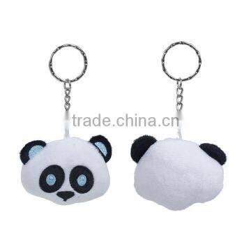 Plush Keychain & Keyring Panda Animal Silver Tone Black & White Emoji Pattern Carved 11cm x 5.9cm photo-3