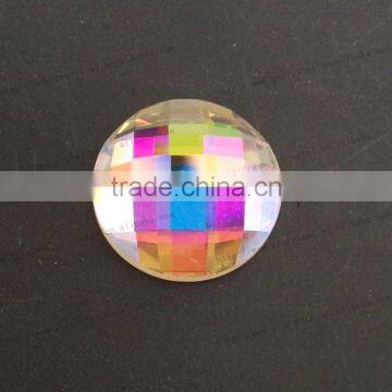 Crystal AB Round Shiny Glass Flat Back Rhinestone Crystal Stone photo-6