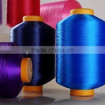 2014 Cheap china polyester good quantity textured sewing thread with solid color