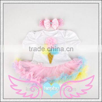 Newborn Infant Baby Girl Gray Outfit Christmas Romper Tutu Dress Headband 2PC Set photo-4