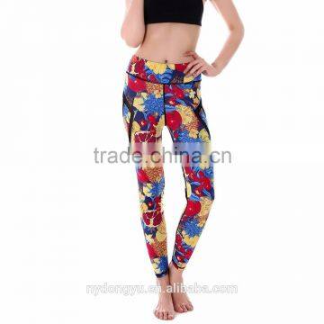 latest fruit patched skeleton yoga jogging legging /morning xg high waist plus size flower athletic yoga pants capris trousers