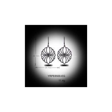 High End Clear Zirconia Micro Pave Black Plating 925 Sterling Silver Pendants photo-2