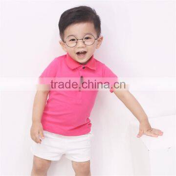 B22217A Baby Solid Color Polo shirt Cotton short sleeve T shirt