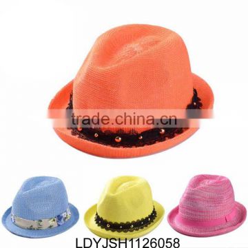 Women straw hat for sale with custom logo on band