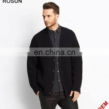 Rosun New Winter Ribbed Wool Cardigan Sweaters for Man