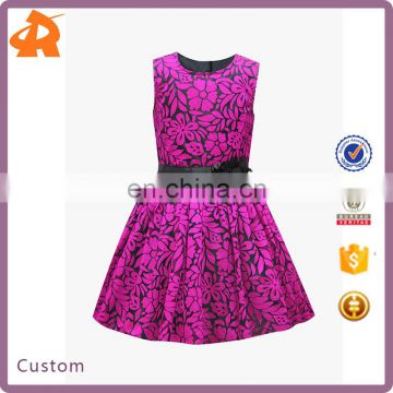 Whole sale OEM All Over Print Party Dress For Girl Dress Of 9 Years Old